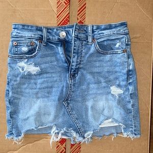 American Eagle Outfitters distressed denim skirt